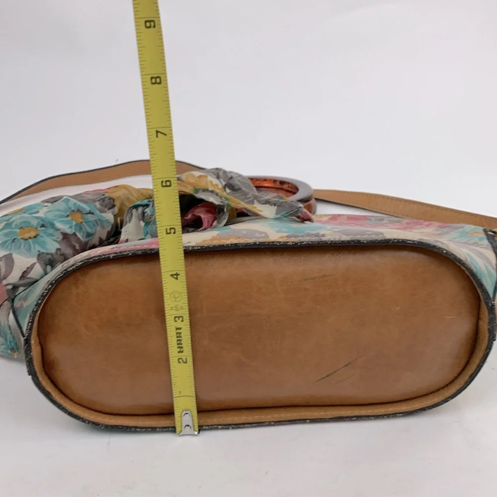 Patricia Nash First Bloom Meldola Dome Satchel crossbody bag Floral Leather